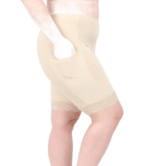 NEW UNDERSUMMERS cooling slipshort with 2 pockets in light beige - Picture 3 of 10